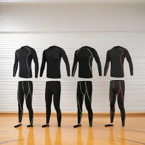 Unisex quick-dry long-sleeved compression suit for fitness and athletic sports training