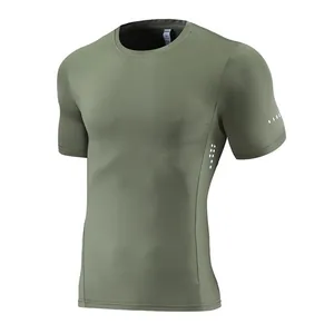 Men's Sport T-Shirt Polyester Spandex Milk Silk Breathable Quick Dry Tight Fit Fitness Gym Training Short Sleeve Top