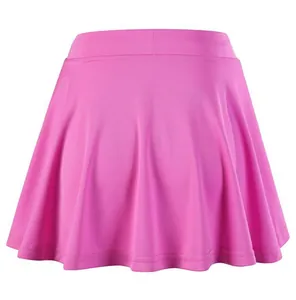Bright pink quick-dry pleated sports skort for girls shown on a white background