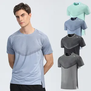 Ανδρικό Αθλητικό T-Shirt Γρήγορου Στεγνώματος Patchwork Κοντό Μανίκι Αναπνεύσιμο για Τρέξιμο Γυμναστήριο Προπόνηση