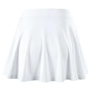 White pleated sports skort for girls featuring quick-dry fabric and anti-exposure shorts