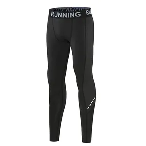 Leggings a compressione neri ad asciugatura rapida per allenamento sportivo maschile