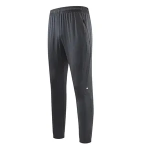 Pantaloni sportivi neri da uomo con tasche a zip per fitness e allenamento all'aperto