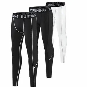 Pantaloni Sportivi da Uomo e Bambino Leggings a Compressione a Asciugatura Rapida Tights Riflettenti per Fitness Corsa Basket Calcio Parte Inferiore