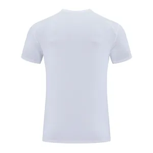 Vue arrière détaillée du t-shirt de sport blanc à séchage rapide pour hommes