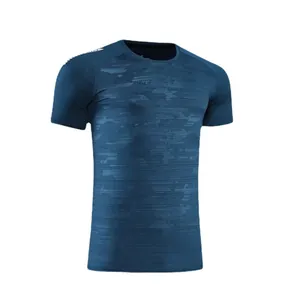 Men's slim fit quick-dry sports T-shirt with breathable texture pattern