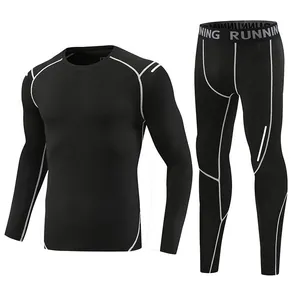 Men's And Kids' Quick Dry Sports Compression Suit Set Long Sleeve Top And Bottom Reflective Running Fitness Workout Wear