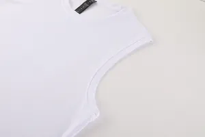 Detail close-up of breathable white quick-dry sports tank top neckline and armhole