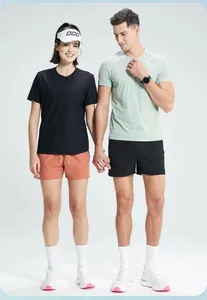 Professional quick-drying athletic t-shirt and shorts set for gym and outdoor sports