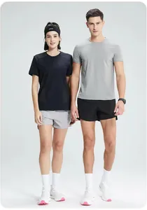 T-shirts de sport respirants à séchage rapide pour hommes et femmes pendant la course à pied