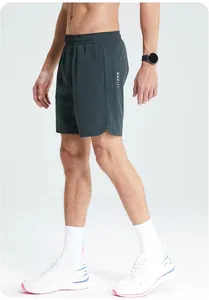 Side view detail of men's breathable quick-dry running shorts for fitness training