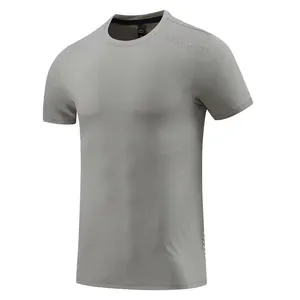T-Shirt de Sport en Soie Glacée pour Hommes Protection Solaire Séchage Rapide Respirant Perforé au Laser Haut de Course