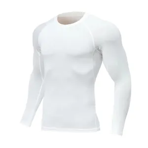 Macro detail of white quick-dry long-sleeved compression shirt for fitness and sports training