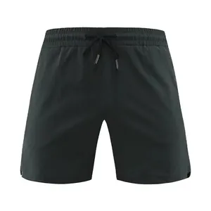 High-quality men's quick-dry athletic shorts in dark green with adjustable drawstring waist