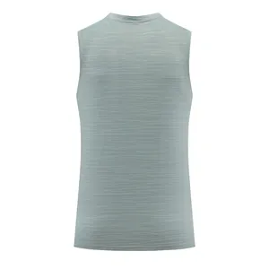 Back view detail of a men's quick-dry athletic tank top with breathable textured fabric