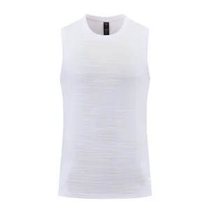 Close-up of white quick-dry men's athletic tank top with mesh fabric texture