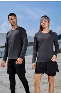 Men's and women's long sleeve quick-dry sports t-shirts for outdoor running and fitness