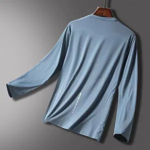 Men Long Sleeve Quick Dry Sports T-Shirt Breathable Polyester Running Fitness Training Shirt Round Neck Workout Top For Men