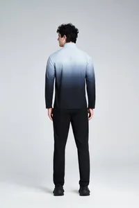 Back view of men's gradient quick-dry sports top with laser-cut ventilation holes