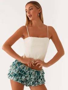 Sexy multi-layered ruffled cake skirt with floral print for fashion-forward women