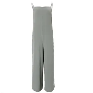 Combinaison caraco en soie glacée vert sauge pour femme avec jambes larges et texture