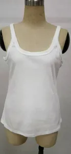 Detailed view of a white ribbed slim-fit tank top on a professional garment mannequin.