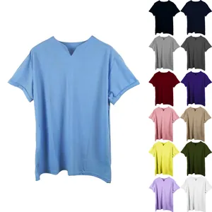 Polo da Uomo Muscle Fit Sportiva Scollo a V Manica Corta Tinta Unita Cotone Taglie Forti Estiva Fitness Allenamento Top
