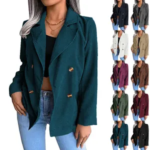 Detailansicht verschiedener Farben für modische Damen Cord-Casual-Blazer-Jacke