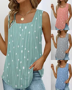 Ärmellose Tanktops mit Karree-Ausschnitt und Punktmuster in verschiedenen Farben