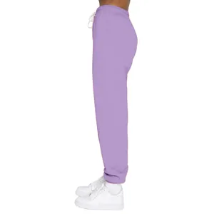 Damen Jogginghose in Hellviolett mit Fleecefutter, Seitenansicht mit elastischem Bund