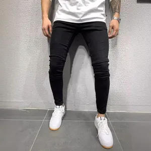 High-quality men's black skinny stretch denim jeans for modern street style outfit