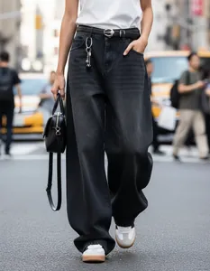 Jeans baggy a gamba larga in stile urban grigio antracite con vestibilità comoda