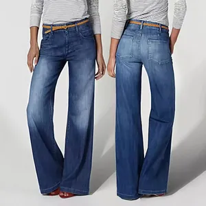 Pantalones Vaqueros de Mezclilla de Algodón Lavado Vintage para Mujer Pierna Recta Cintura Alta Streetwear Gótico Casual
