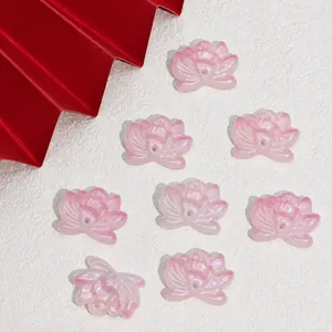 Macro view of translucent pink lotus beads for handmade DIY jewelry craft making