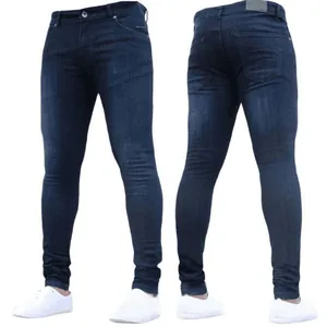 Klassische dunkelblaue Herren Skinny Jeans mit hohem Stretchanteil und Slim Fit Design