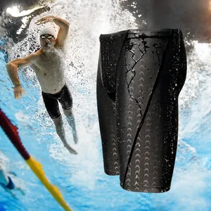 Men's Competitive Shark Skin Swimming Trunks Quick Dry Waterproof Five-Point Swim Shorts Professional Training Swimwear Bottom