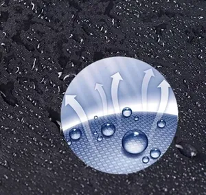 Macro detail showing waterproof and breathable fabric of men's quick-dry swimming trunks.