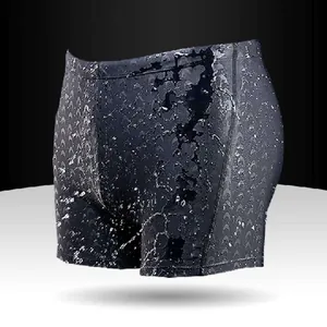 Men Quick Dry Swim Trunks Square Leg Diving Shorts High Elastic Solid Color Men Swimwear For Beach Pool Water Sports Bottom