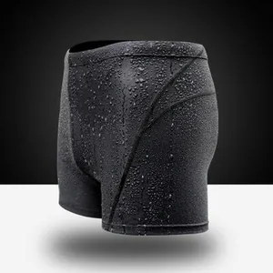 Professional quick-dry men's square leg swim trunks with water-repellent surface effect