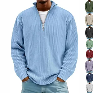 Ανδρικό Κοτλέ Μακρυμάνικο Polo Shirt Casual Patchwork Όρθιος Γιακάς Φερμουάρ Φθινόπωρο Μόδα Πολυεστέρας Πουκάμισο