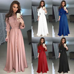 Robe longue élégante en mousseline disponible en plusieurs couleurs dont rose et bleu