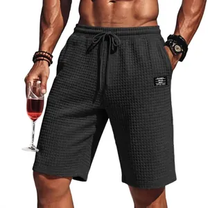 Herren Sommer Shorts aus Waffelstrick mit elastischem Bund und Taschendetail