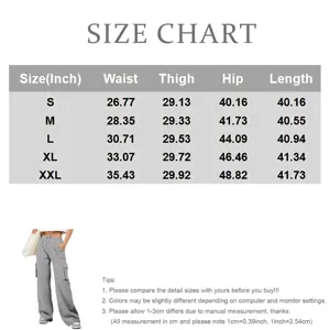 Guida dettagliata alle taglie e misure per pantaloni cargo grigi con coulisse da donna