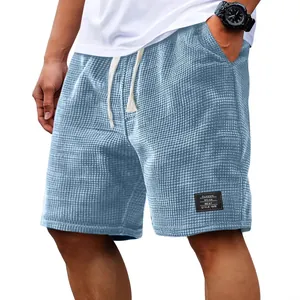 Men's Casual Waffle Mesh Shorts American Style Loose Breathable Summer Sports Five-Point Bottom Short For Men Daily Wear