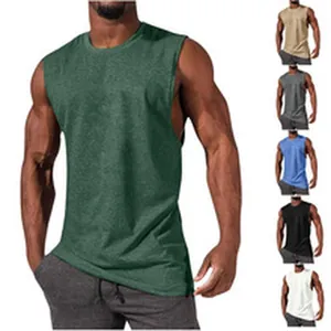 Men's sleeveless muscle tank top set in various colors featuring crew neck design