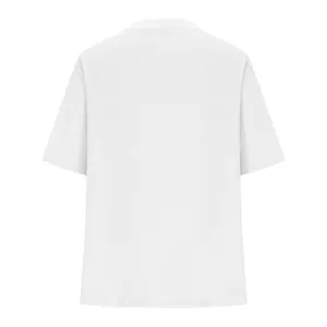 Detailed back view of an elegant white short sleeve knitted shawl cardigan for women