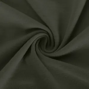 High-quality macro view showing soft olive green knit fabric texture and elegant drape