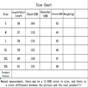 Detailed size chart for crochet hollow-out sweater showing bust and length measurements.