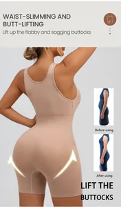 High waist tummy control shapewear bodysuit with butt lifting for women silhouette