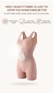 Breathable moisture-wicking shapewear bodysuit with tummy control and hook-and-eye closure.